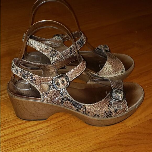 Dansko Snakeskin Print Leather sandals - Picture 1 of 9